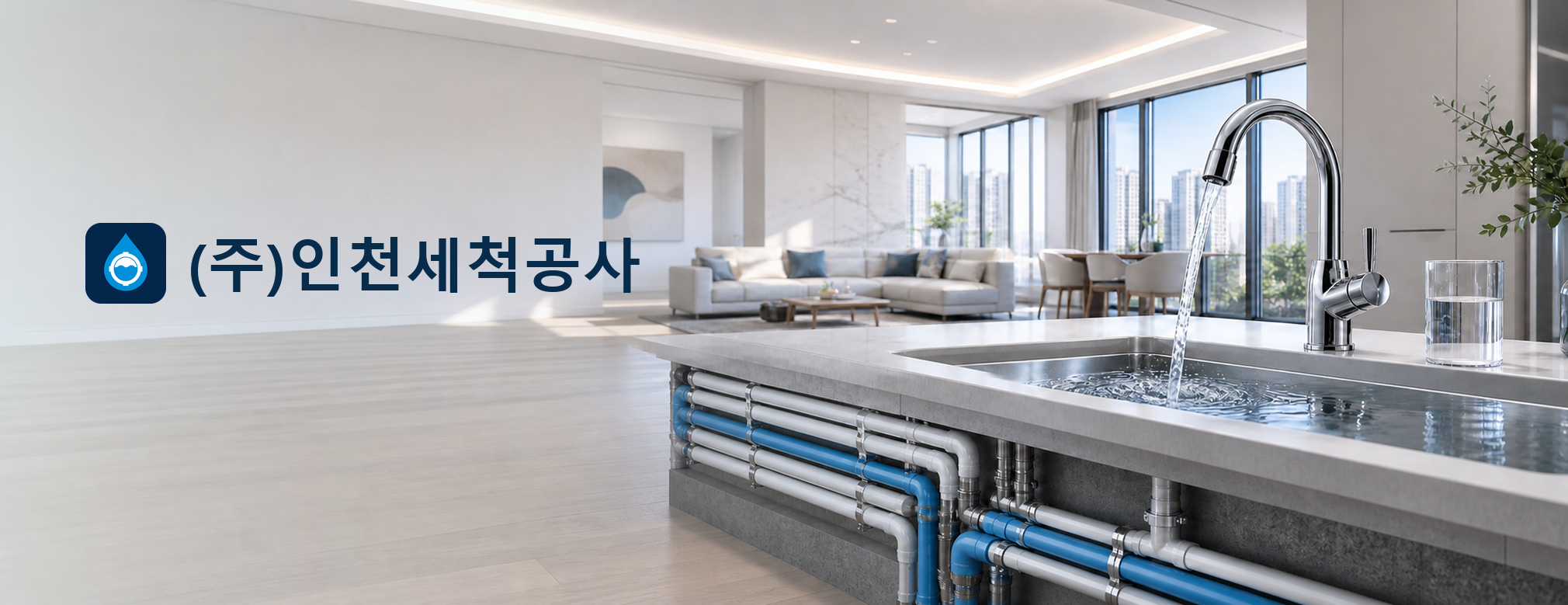 인천세척공사 수도관 세척, 녹제거, 배관교체 메인 이미지
